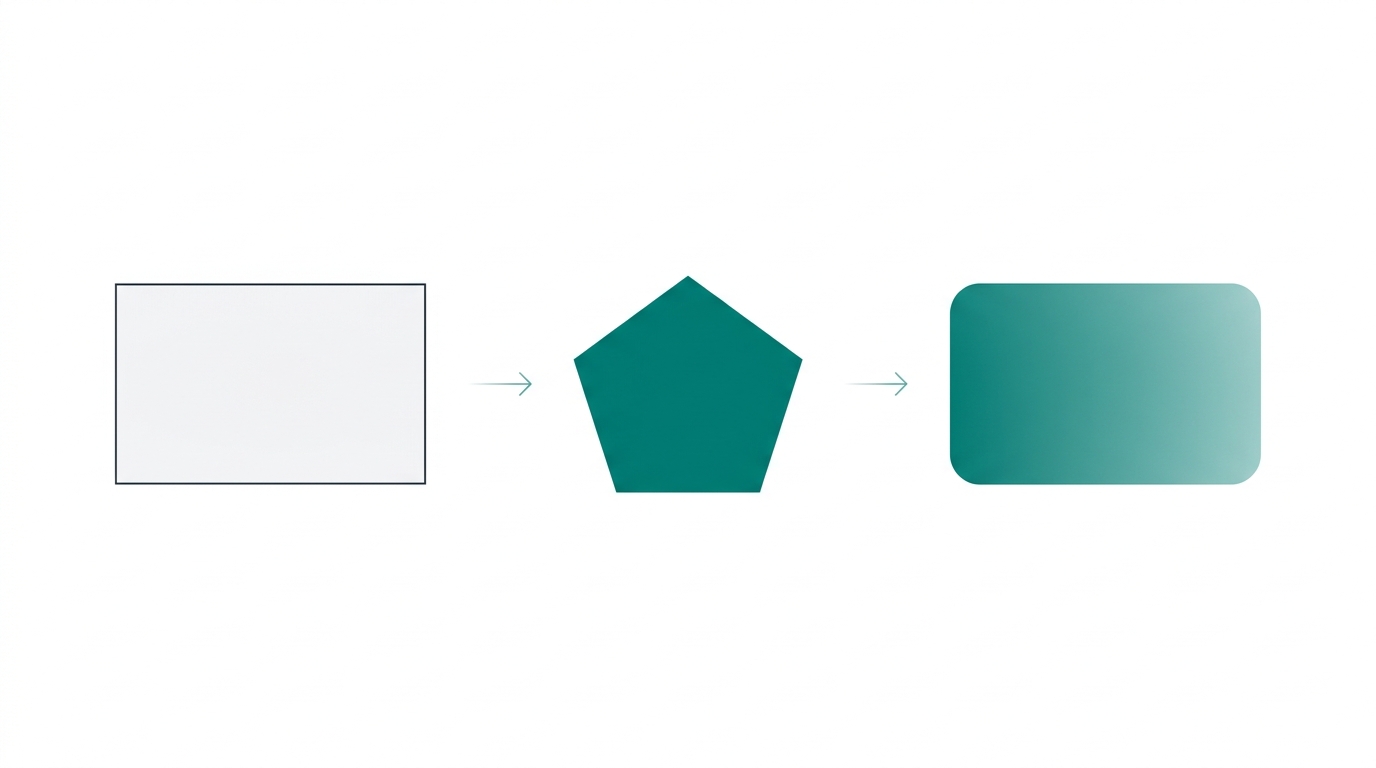 Three connected geometric shapes in a left-to-right flow represent the sequential Draft, Audit, and Improve stages of the content pipeline.