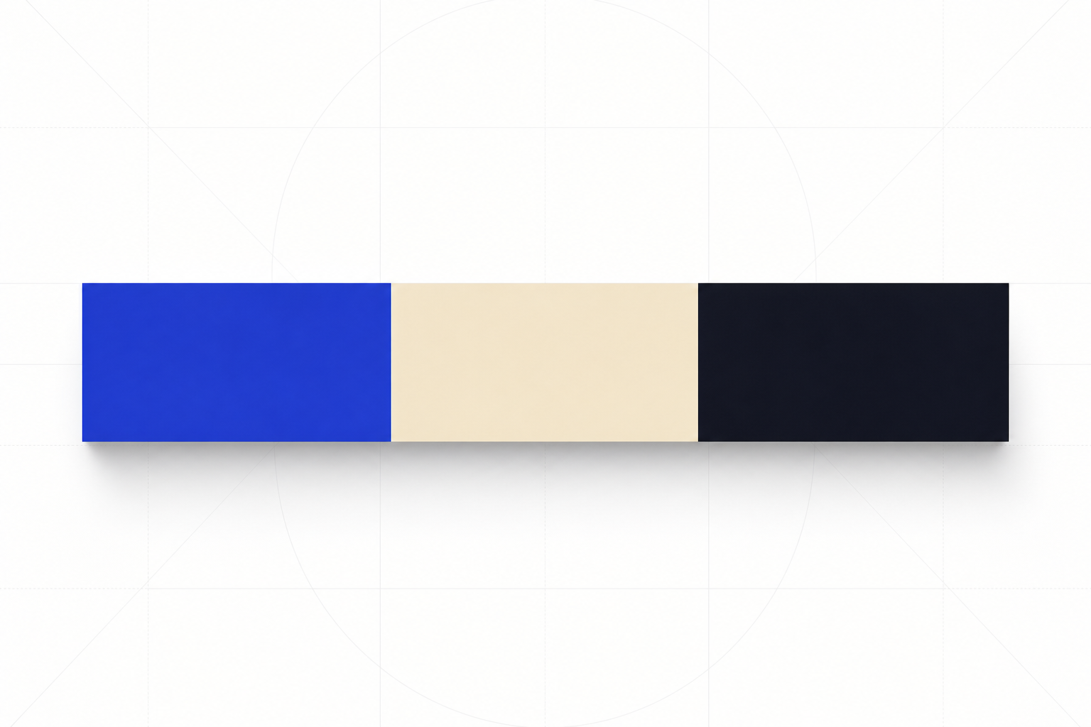 A wide horizontal bar split into three nearly equal segments in blue, cream and dark navy, representing the even spread of AI Overview citations across rank groups.